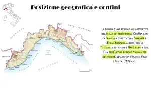 La Liguria, con le sue colline, confina con Francia, Piemonte, Emilia-Romagna, Toscana e Mar Ligure. È la terzultima regione italiana per estensione.