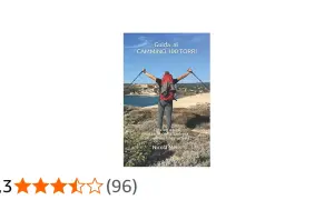 Copertina del libro "Guida al Cammino 100 Torri", con un escursionista che guarda il mare.