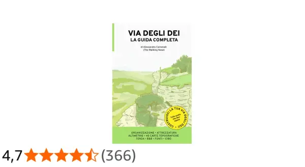 Guida completa per la Via degli Dei in 4 giorni, con mappe, altimetrie e consigli su organizzazione, attrezzatura, alloggi e cibo.